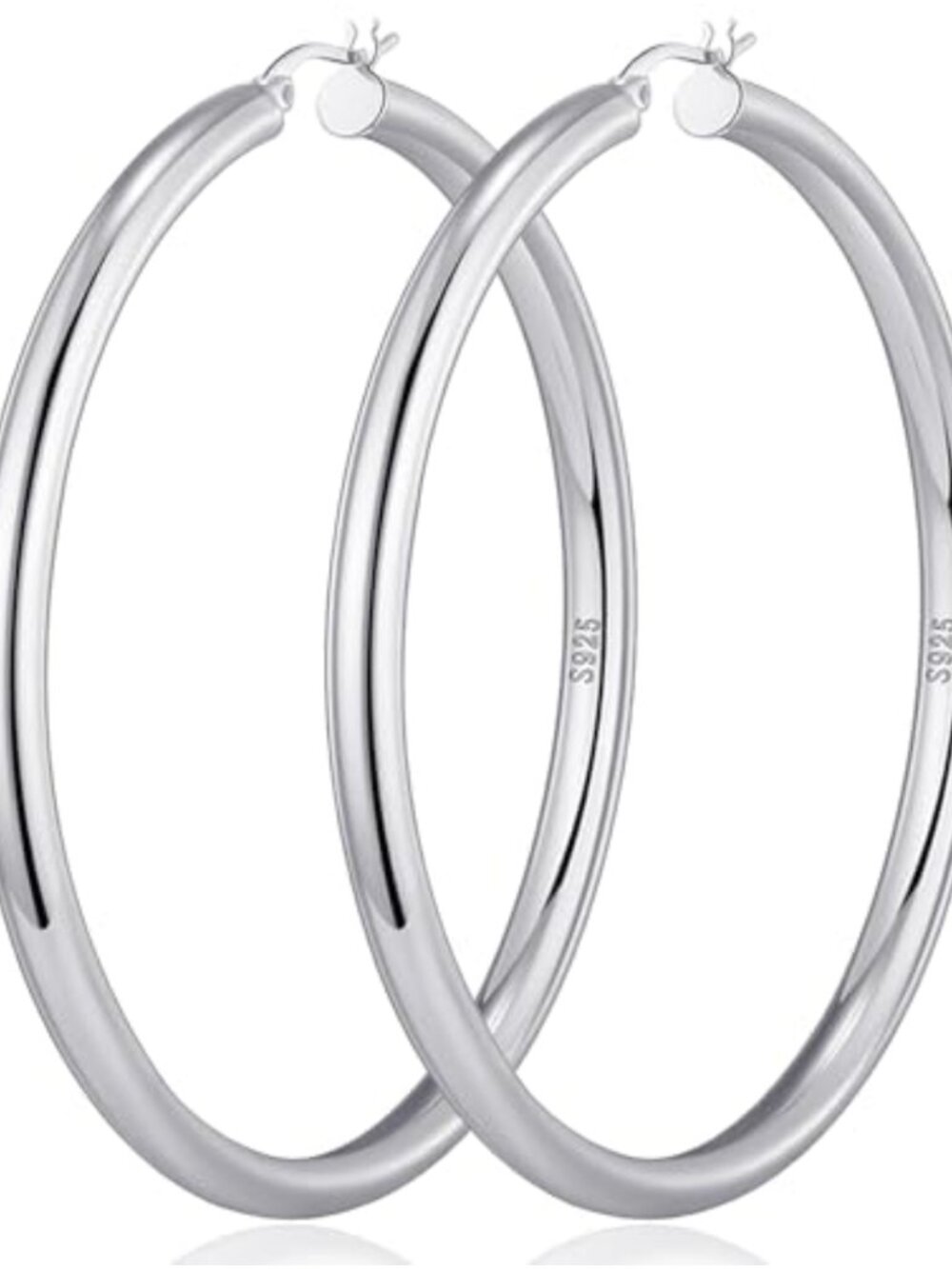 Chunky Hoop Earrings Sterling Silver Post Brass Hypoallergenic Lightweight